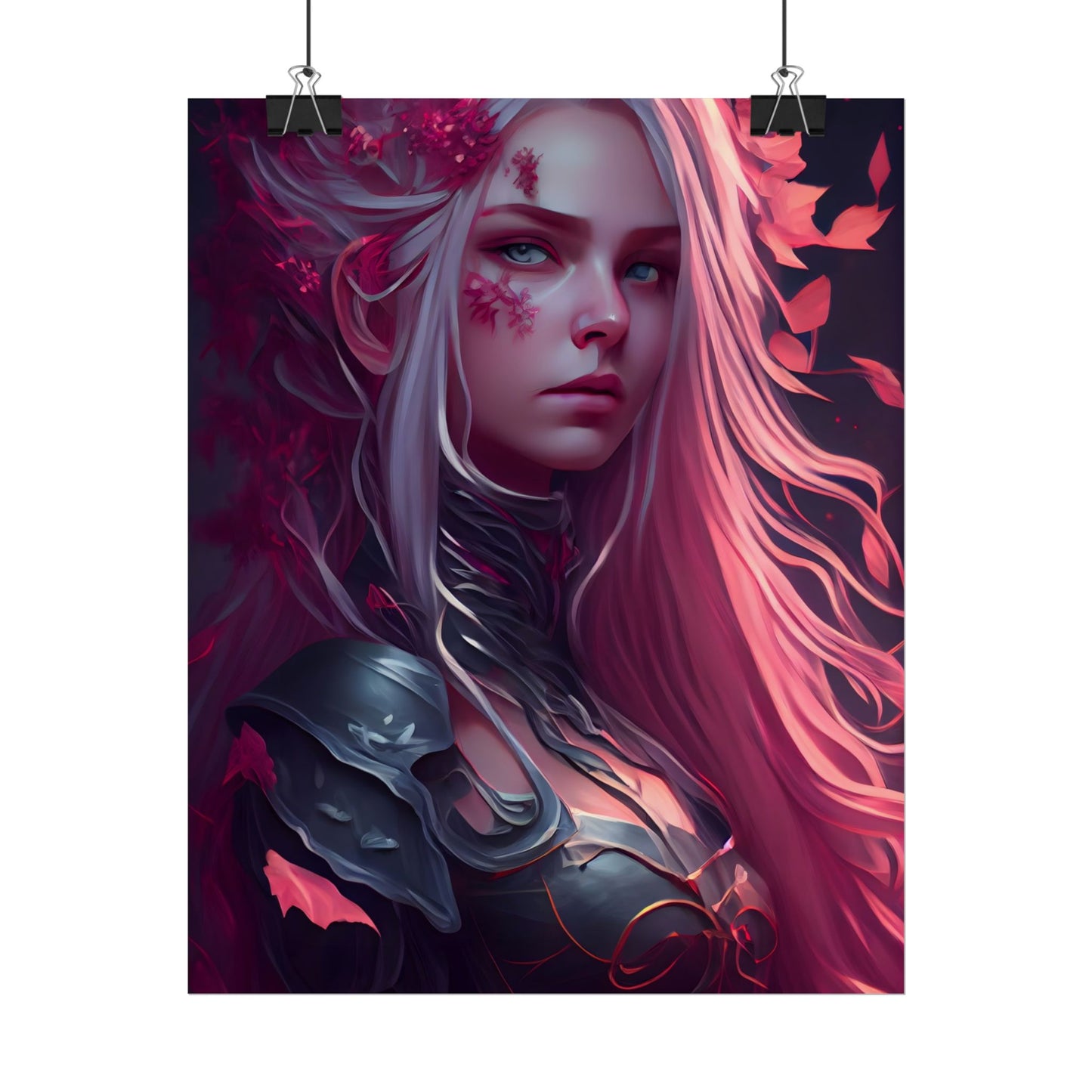 Astonishing Female Portrait with Pink Hair: Artistic Vision - Poster