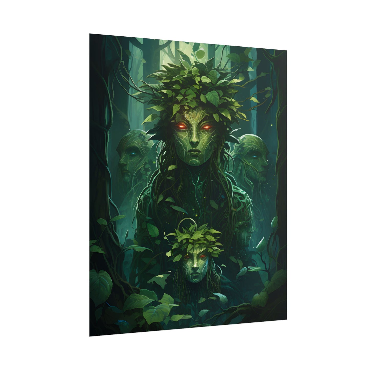 Mystical Forest Guardians: Serene Ancient Tree Spirits - Poster