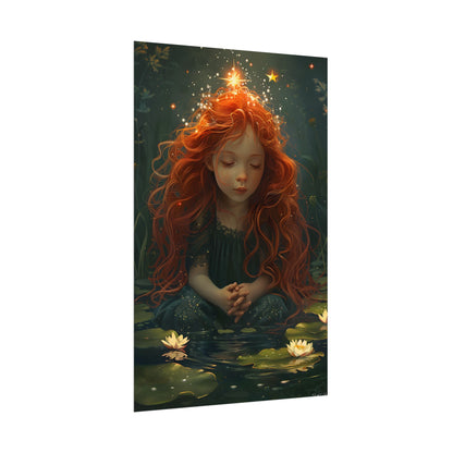 Sparkly Redhead Daydream: Young Girl Digital Art - Poster