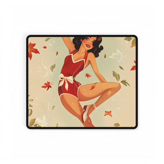 Vintage Retro Pin-Up Girl: Classic Illustration Art - Desk Mat