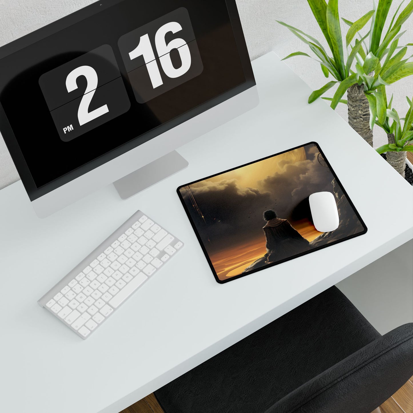 Person in Nature: Holding Tech Device Digital Art - Desk Mat