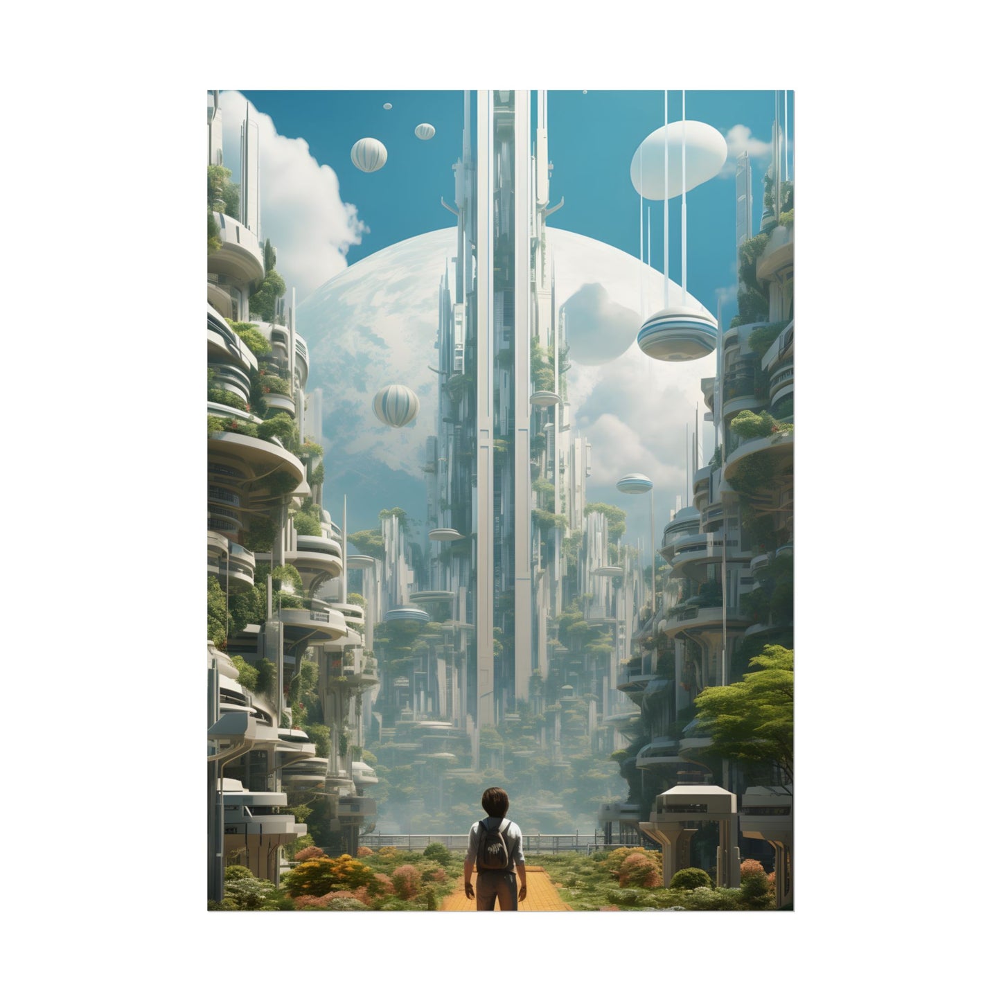 Dystopian Utopia: Futuristic Cityscape Under Oppression - Poster