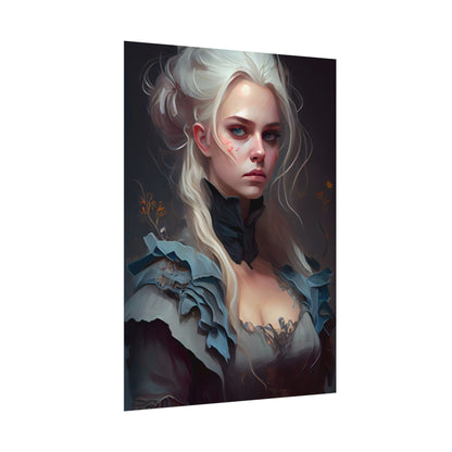Blonde Profile Portrait: Simple Daylight Dress Art - Poster