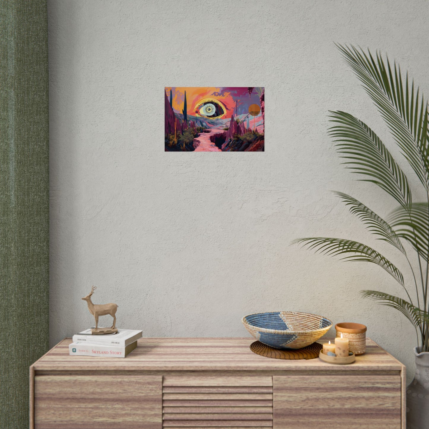 Surreal Eye: Vibrant Landscape Digital Art - Poster