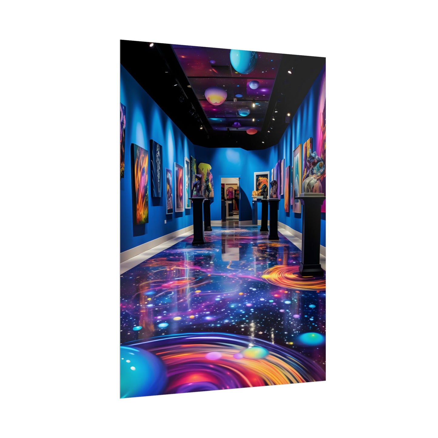 Celestial Art Gallery: Wide-Angle View with Soft Lighting - Poster