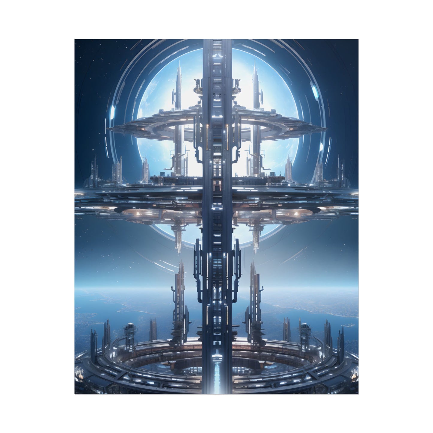 Massive Orbital Space Station: Detailed Artwork - Poster