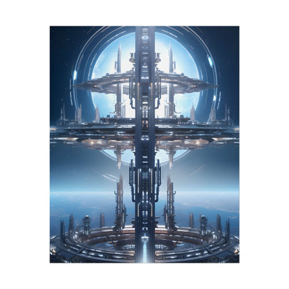Massive Orbital Space Station: Detailed Artwork - Poster