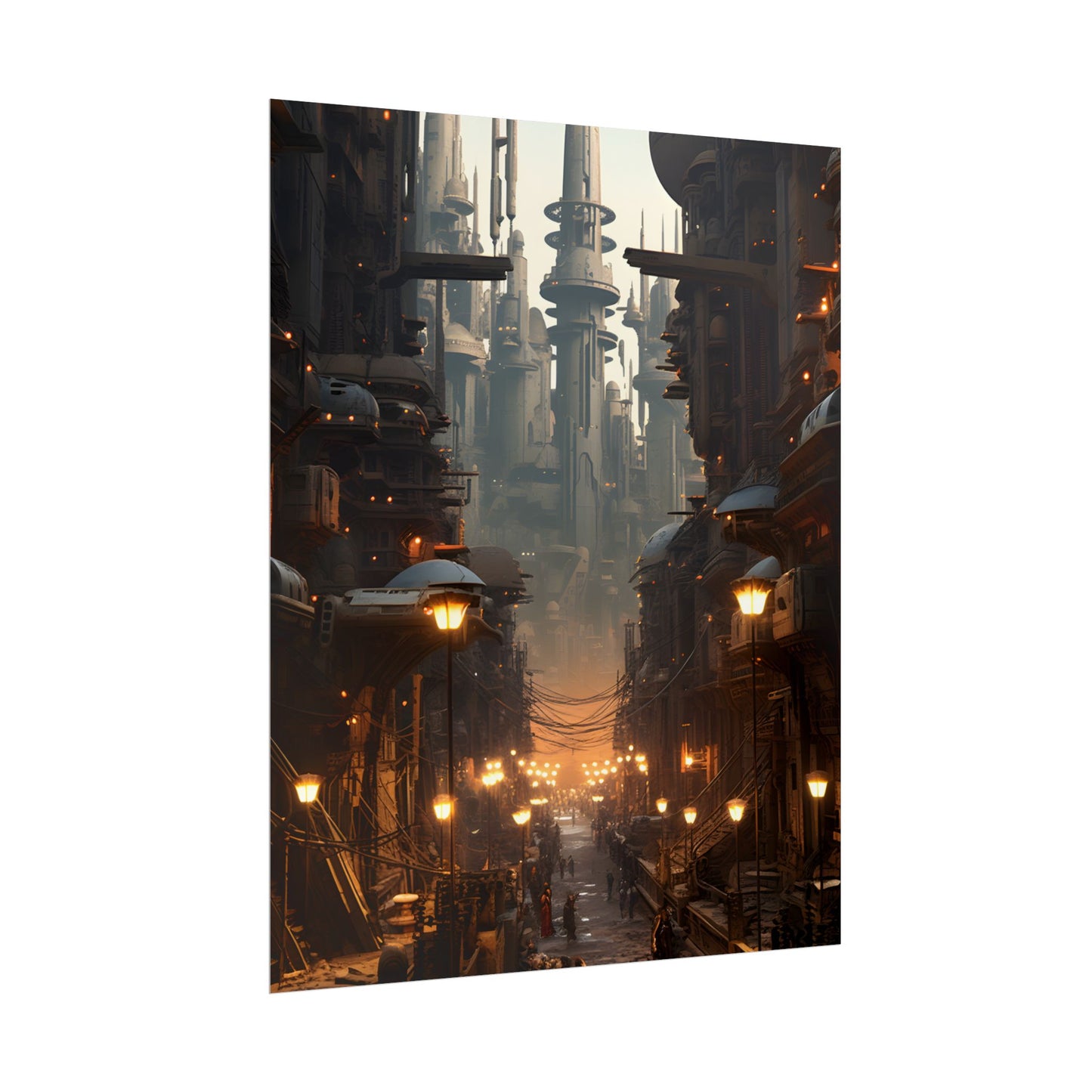 Post-Apocalyptic Steampunk City: Dystopian Artwork - Poster