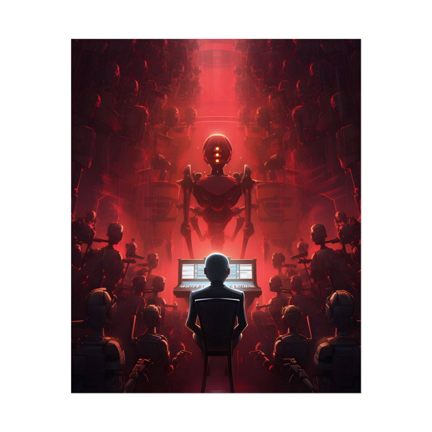 Robot Symphony: Futuristic Music Art - Poster