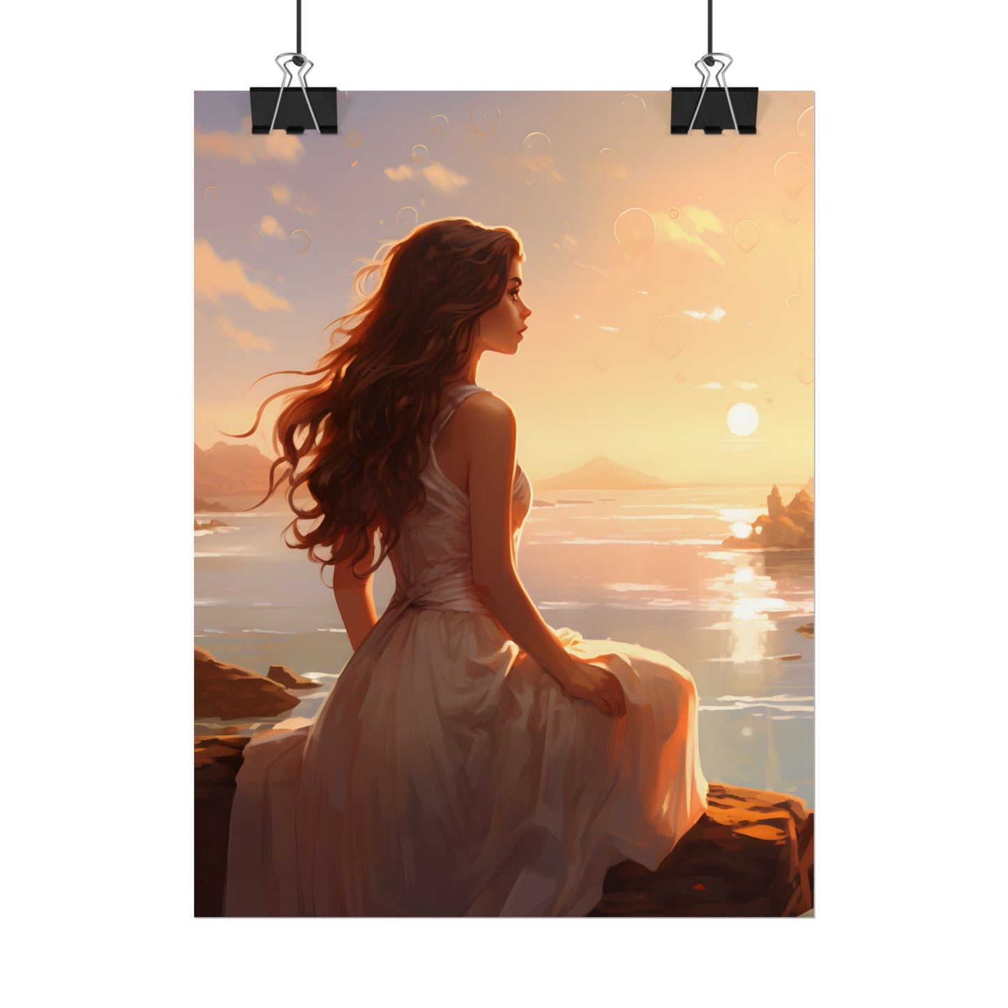 Vibrant Beach Scene: Summer Day with Sun-Kissed Figure - Poster