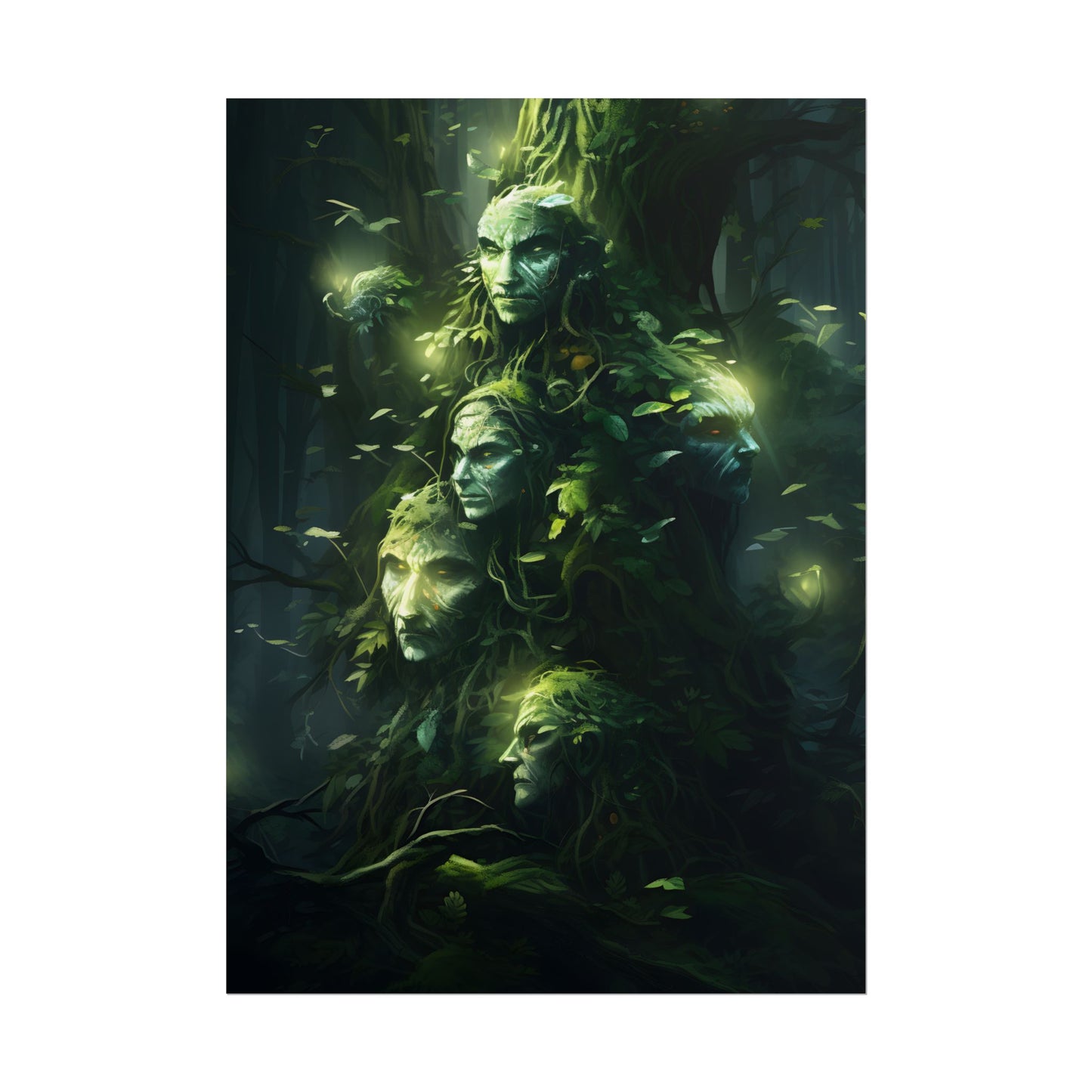 Mystical Morning Guardians: Ancient Forest Spirits - Poster
