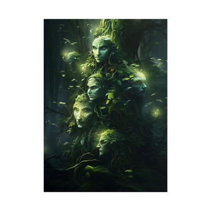 Mystical Morning Guardians: Ancient Forest Spirits - Poster
