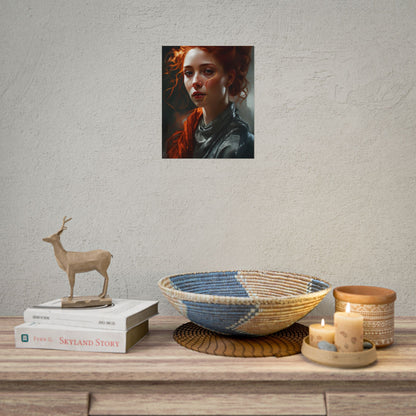 Astonishing Redhead Portrait: Neutral Expression Art - Poster