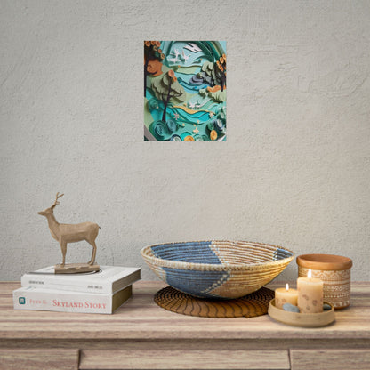 Eye-Catching Beach Landscape: Paper Quilling Art - Poster