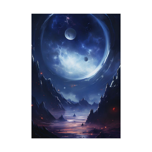 Cosmic Encounter: Black Hole Space Art - Poster