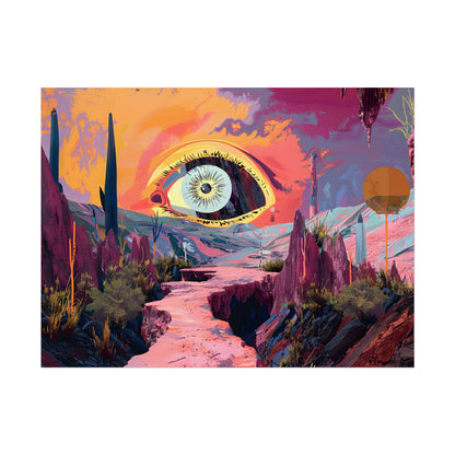 Surreal Eye: Vibrant Landscape Digital Art - Poster