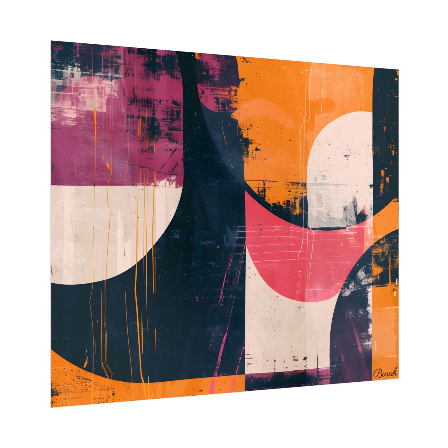 Vibrant Abstract Geometries: Colorful Artwork in Bold Shades - Poster