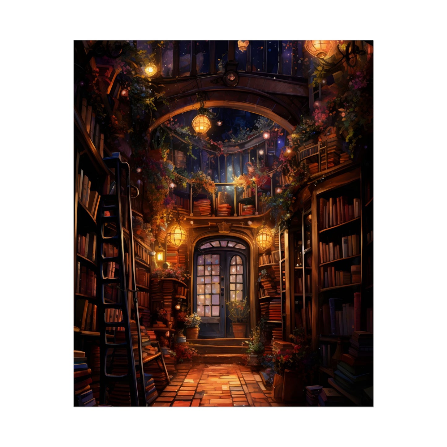 Magical Bookshop: Cozy Charming Bookstore Art - Poster