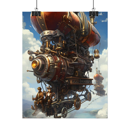 Steam Powered Sky-Liner Thrill Ride: Steampunk Race on Colum - Poster
