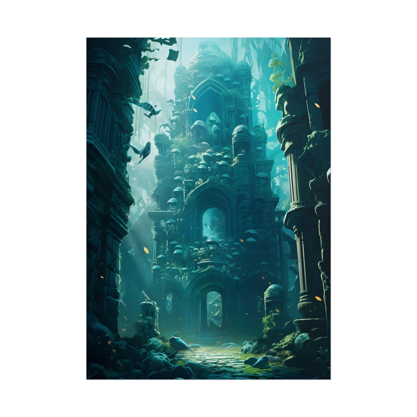 Lost Underwater Civilization: Ancient Artifacts in Mysterious Depths - Poster