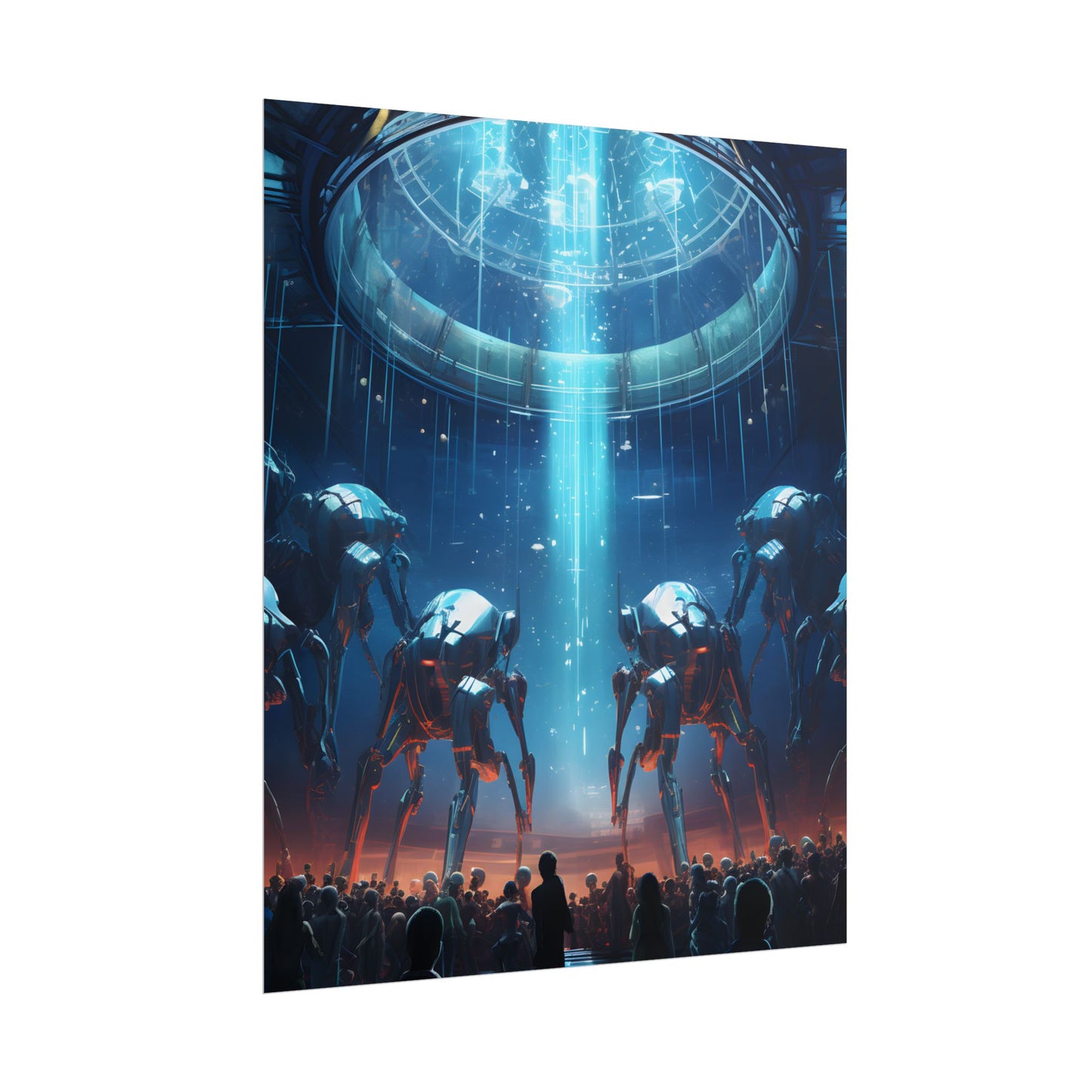 Vibrant Robot Symphony: A Harmonious Blend of Human and Robotic Musicians - Poster