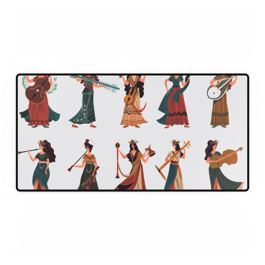 Ethereal Goddesses of Greece: Mythical Artwork - Desk Mat