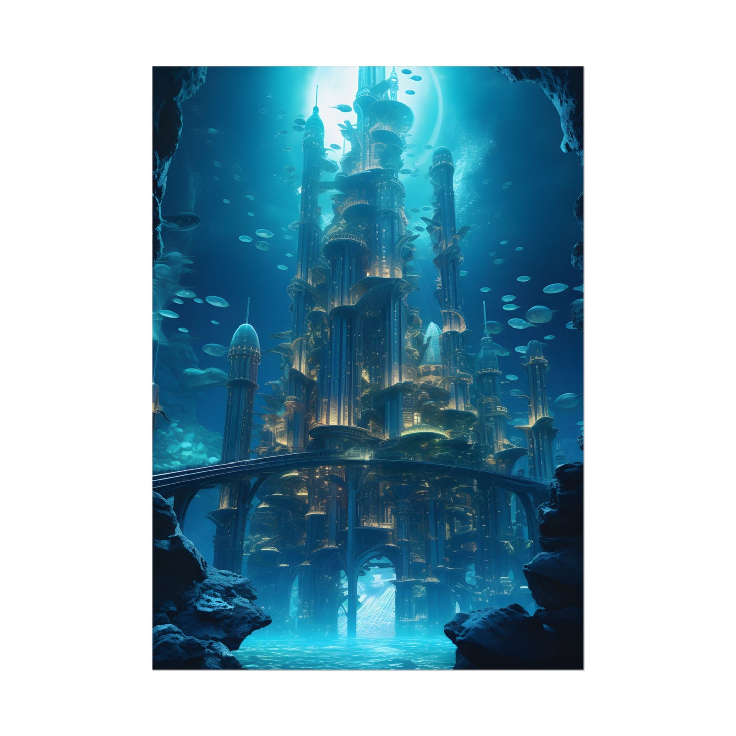 Underwater Futuristic City: Diving into Tomorrow's Metropolis - Poster