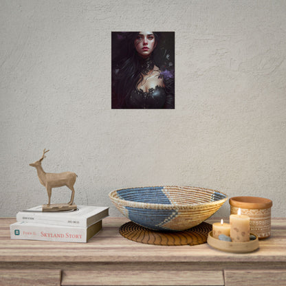 Striking Woman Portrait: Black Hair Artwork - Poster