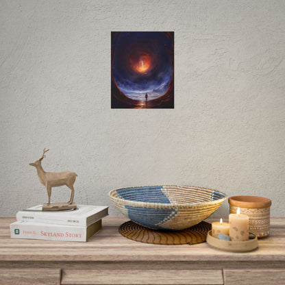 Mysterious Black Hole Cosmos: Space Art with Planetary Orbits - Poster