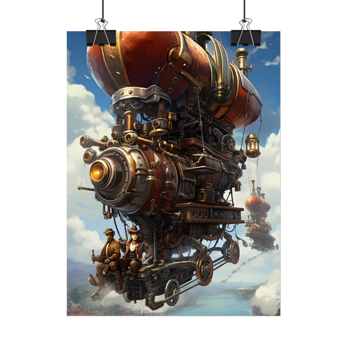 Steam Powered Sky-Liner Thrill Ride: Steampunk Race on Colum - Poster