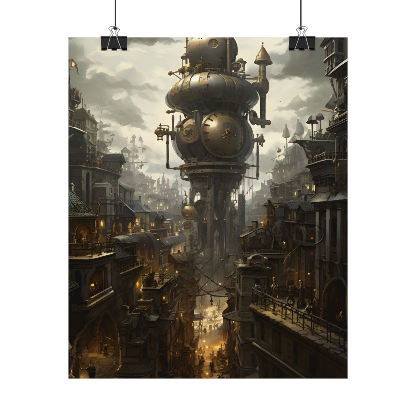 Vibrant Steampunk City: A World of Wonder - Poster