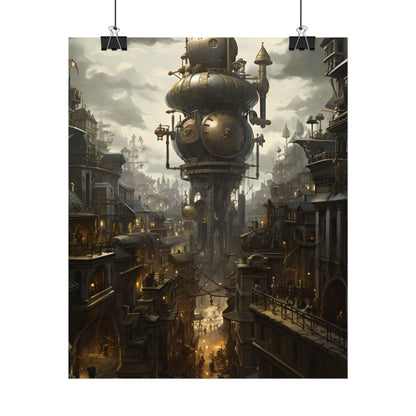 Vibrant Steampunk City: A World of Wonder - Poster