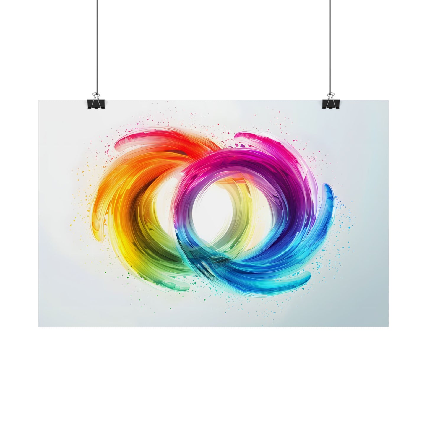 Swirling Colors: Gradient Artwork with Red, Blue, and Yellow Circles - Poster