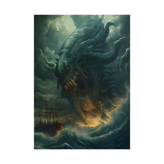 Ancient Sea Monsters: Mythical Marine Reptile Artwork - Poster