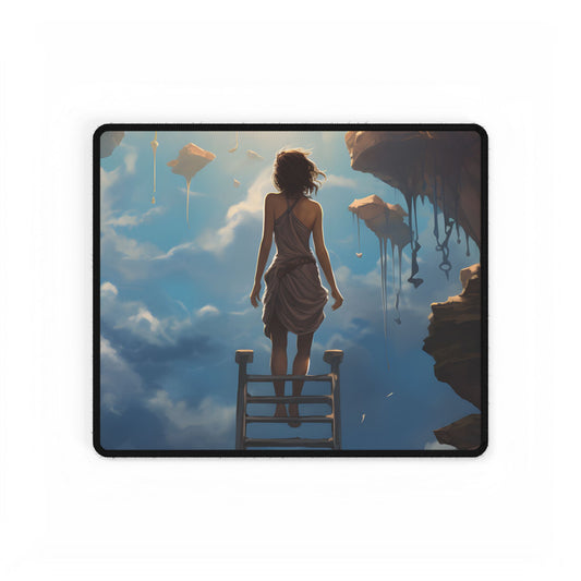 Casual Moment: Person Outdoor Portrait - Desk Mat
