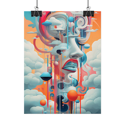 Abstract Digital Art: Dynamic Geometric Dreamspace - Poster