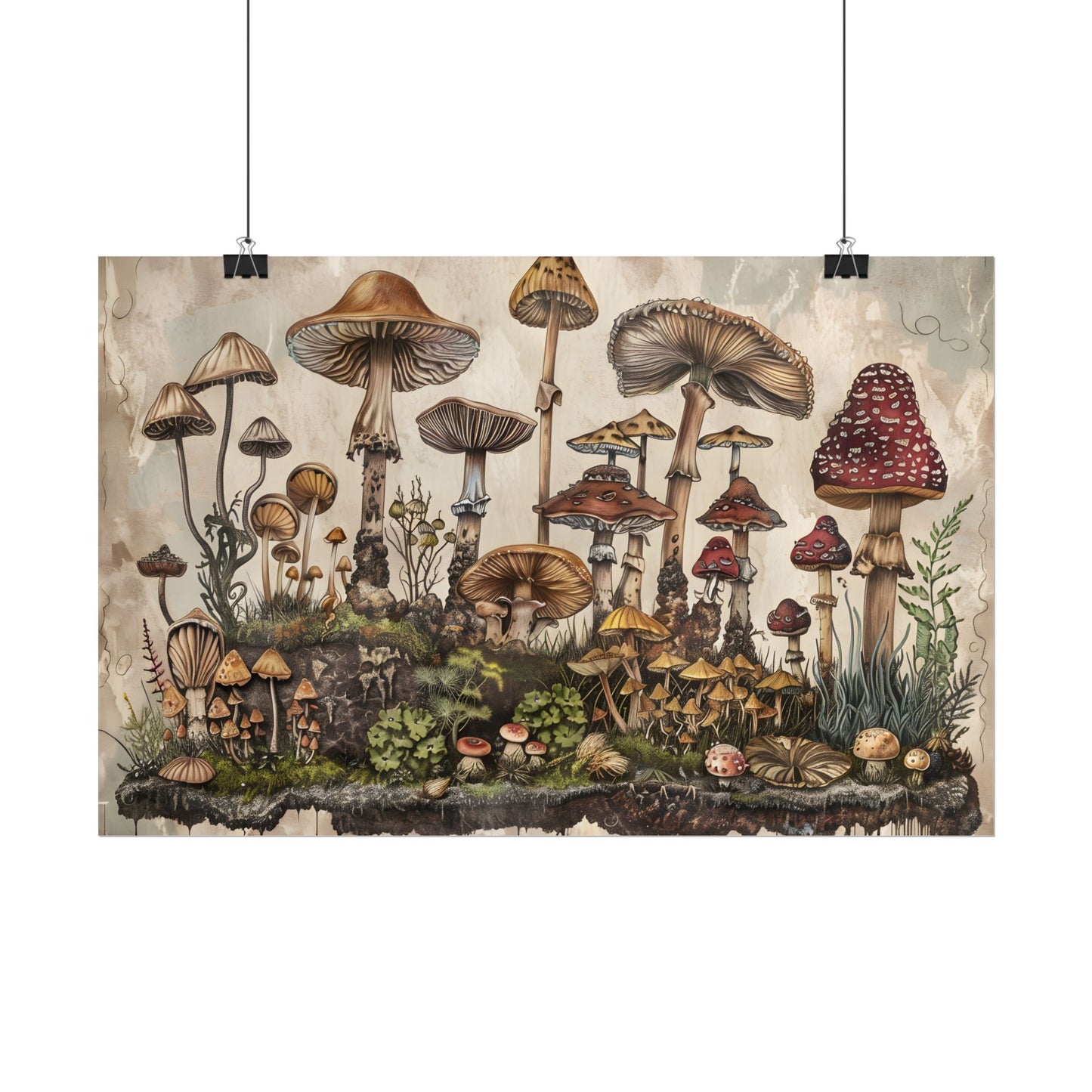 Vintage Mushroom Illustrations: A Collection of Unique Fungi - Poster
