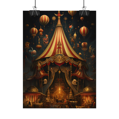 Whimsical Clockwork Circus: Fantastical Art with Vibrant Details - Poster