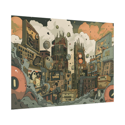 Comic Book Style Iconic Mask: Bold Lines and Dramatic Details - Poster