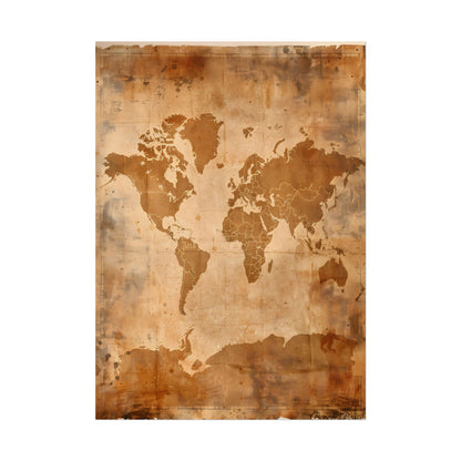 Vintage World Map: Artistic Cartography on Canvas - Poster