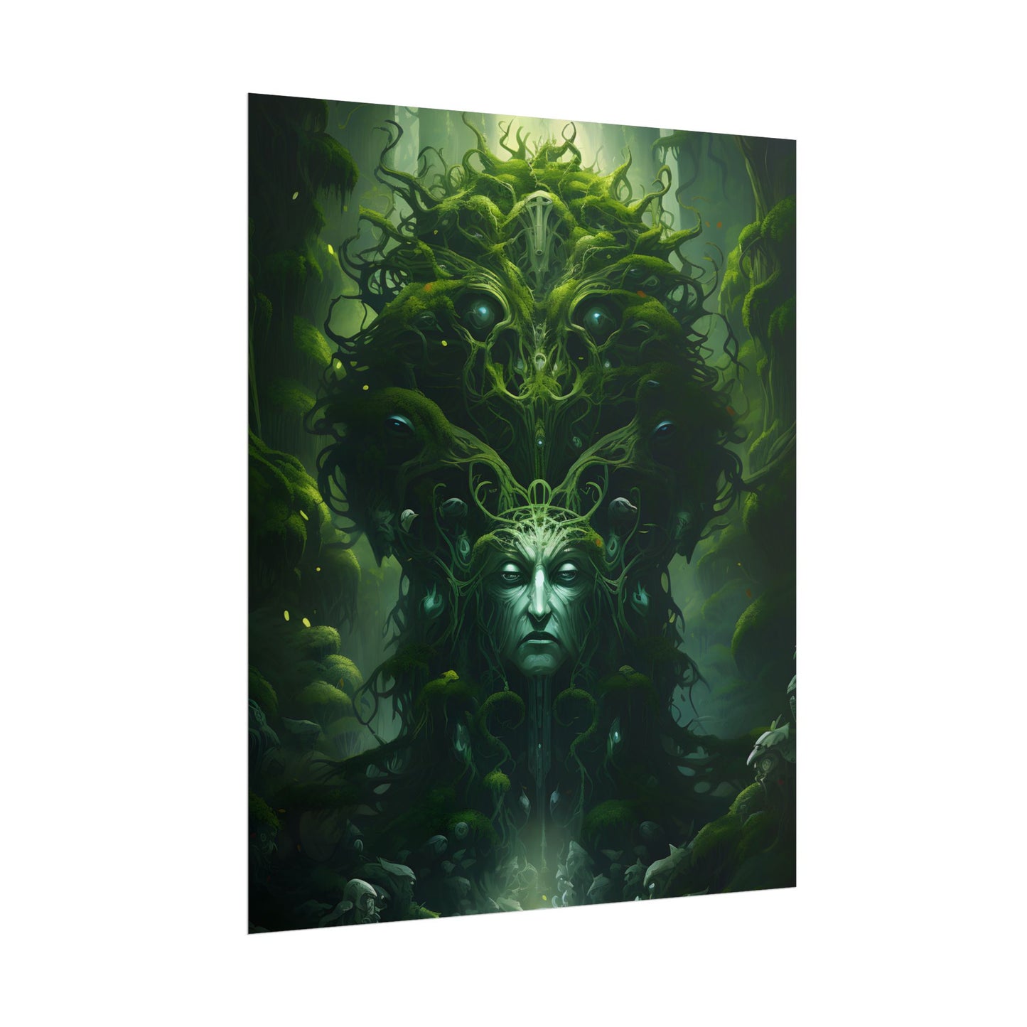 Mystical Forest Guardians: Ancient Tree Spirits Ethereal Artwork - Poster