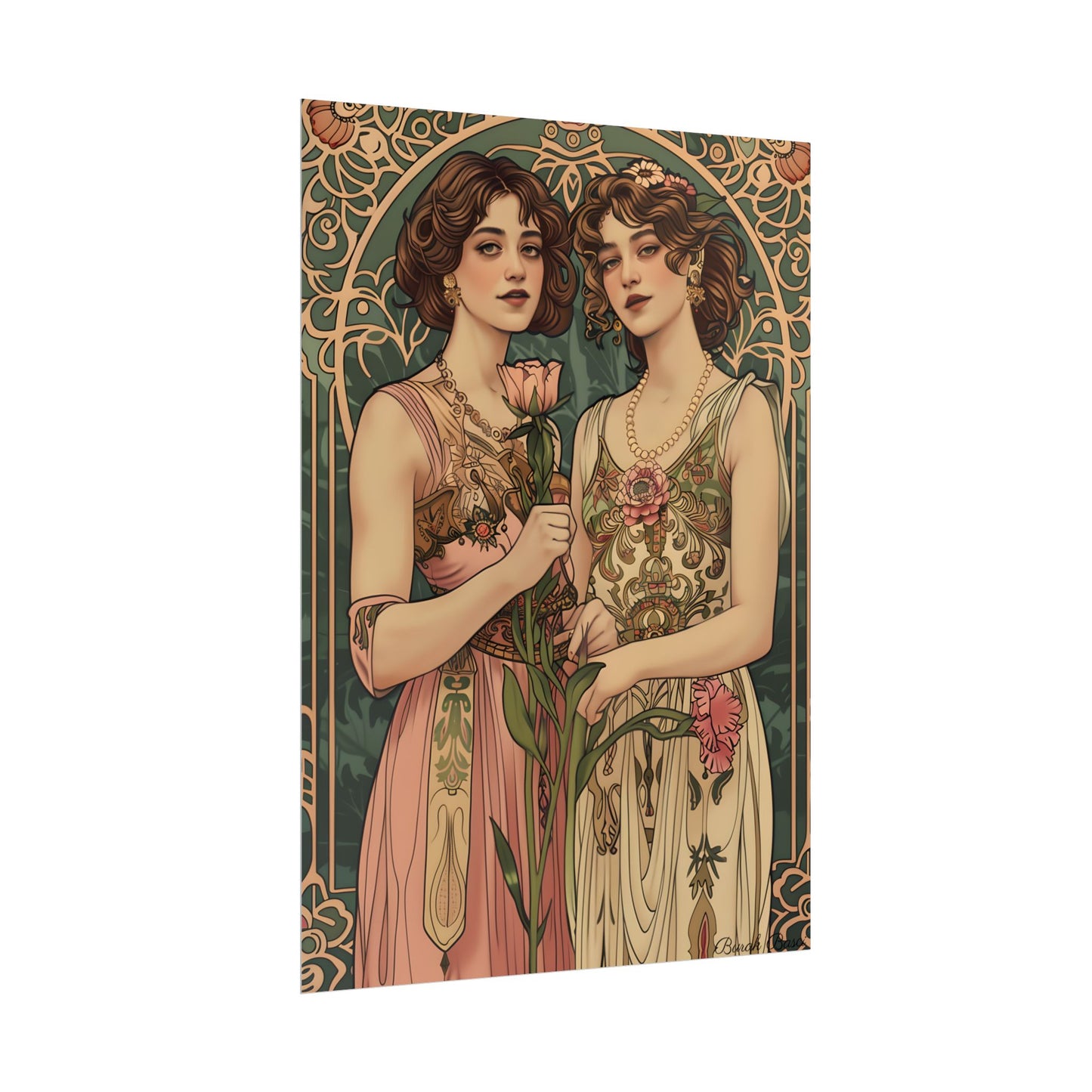 Women in Harmony: Primrose Bloom Artwork - Poster