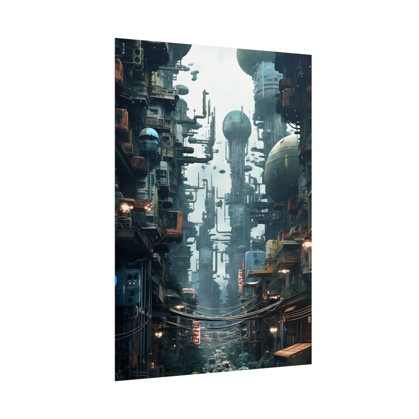 Post-Apocalyptic Ruin: Steampunk Cityscape Art - Poster