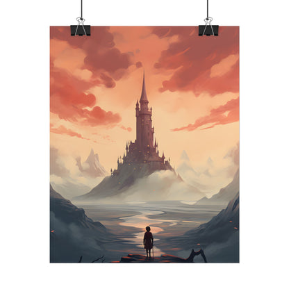Winter Wonderland: Vibrant Snow-covered Scene with Cozy Red House - Poster