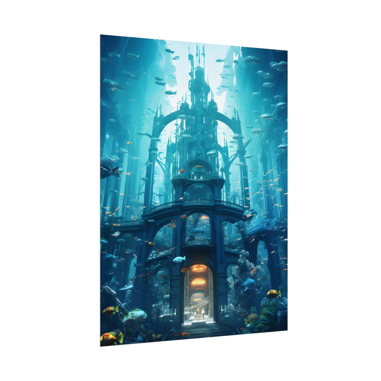 Futuristic Underwater City: Submerged Metropol Artwork - Poster