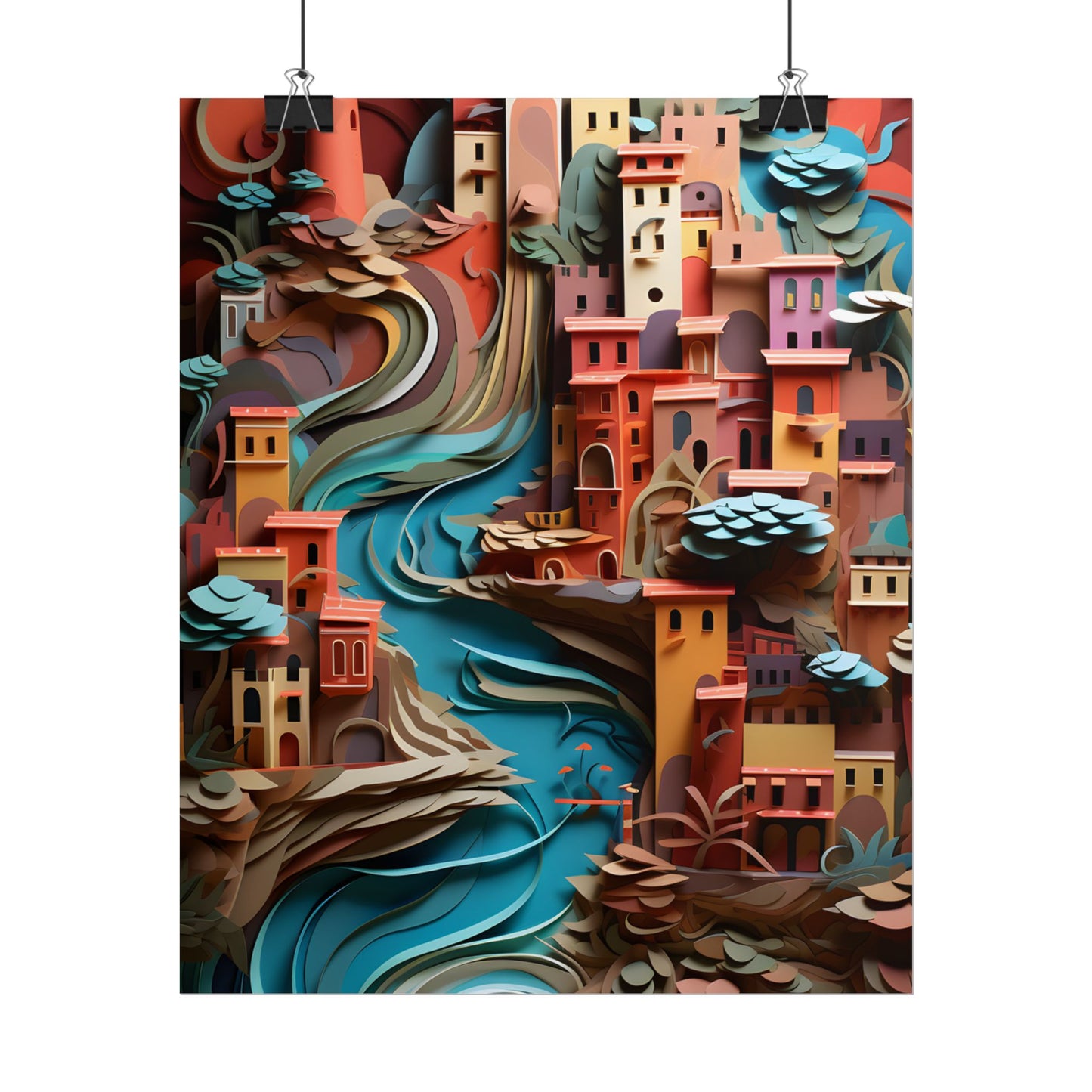 European Nature in Paper Quill: A Close-Up Artwork - Poster