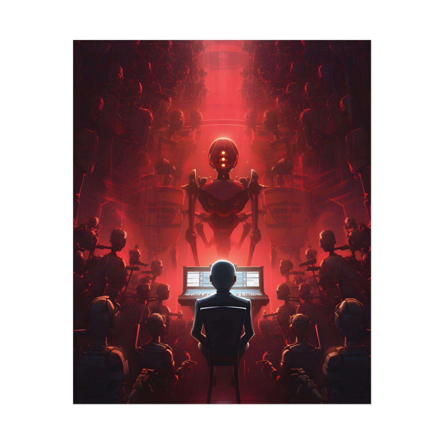 Robot Symphony: Futuristic Music Art - Poster