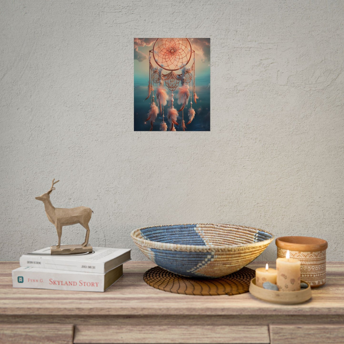 Ethereal Dreamcatcher Realm: Surreal Dreamscape Digital Art - Poster