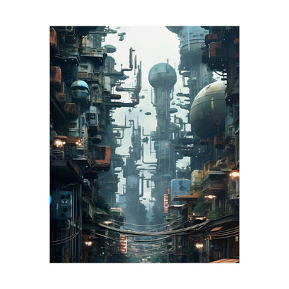Post-Apocalyptic Ruin: Steampunk Cityscape Art - Poster
