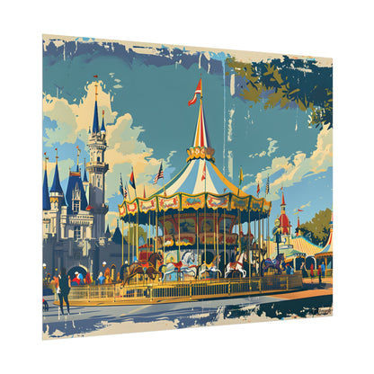 Vintage Disney Nostalgia: Retro Attraction Poster Art - Poster